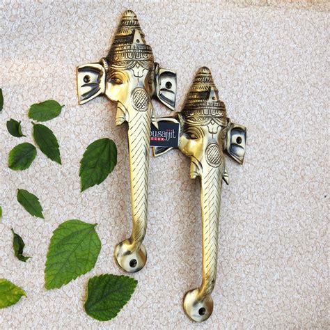susajjit antique brass decorative door handle ganesha pull handle fancy