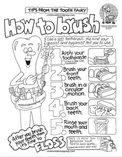 teeth brushing coloring chart coloring pages