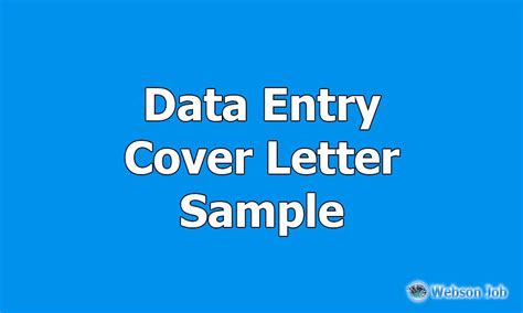 cover letter sample data entry