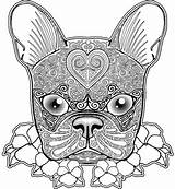 Zentangle Ausmalen Tiere Herz Bulldogge Mustern Eichel Eichhörnchen sketch template