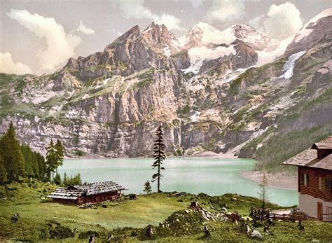 oeschinen lake bernese oberland switzerland  photograph  joe vella fine art america