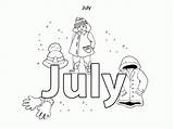 July Coloring Pages Months Year Kids Printable Colouring Colour Hello Clipart Popular Library Coloringhome sketch template