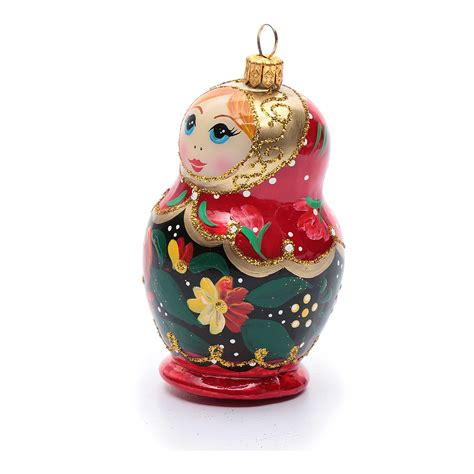 Blown Glass Christmas Ornament Matryoshka Online Sales