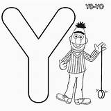 Coloring Sesame Street Bert Yoyo Pages Playing Con sketch template