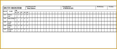 view monthly duty roster format excel pics ugot