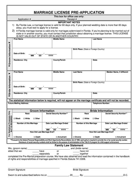 Marriage License Application Fill Online Printable Fillable Blank