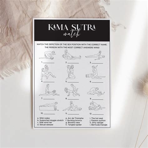 Naughty Kama Sutra Matching Game For Bachelorette Party Printable