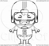 Player Football Angry Boy Clipart Girl Coloring Cartoon Happy Thoman Cory Outlined Vector Illustration Royalty Clipartof sketch template