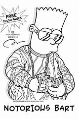 Simpsons Notorious Trippy Gangsta Tattoos sketch template