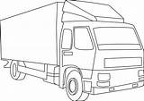 Truck Line Clip Outline Clipart Cargo Sketch Drawing Pickup Delivery Library Coloring Car Fire Cliparts Food Collection Sketches Semi Sweetclipart sketch template