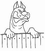 Dog Coloring Fence Printactivities Fierce Looking Angry Appear Printables Printed Navigation Only Print Kids When sketch template