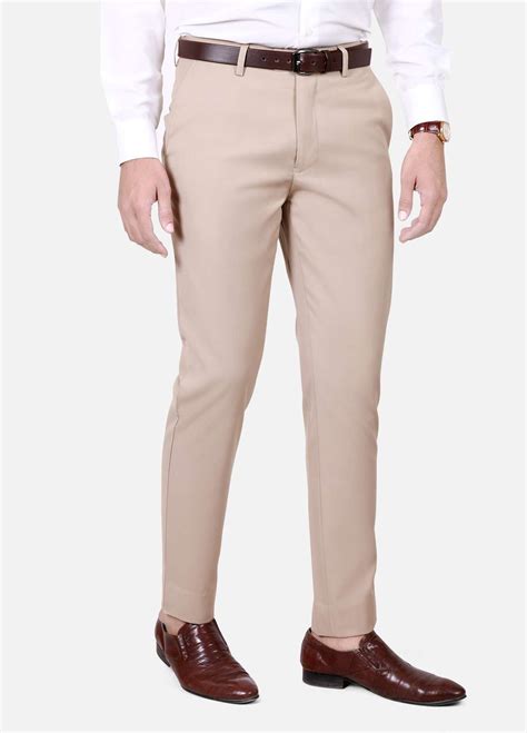 buy edenrobe cotton formal pants  men beige edmfp