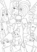 Akatsuki Coloring Naruto Pages Members Shippuden Printable Dessin Imprimer Anime Itachi Devientart Drawing Coloringhome Library Artbook Manga Psd Lineart Sasuke sketch template