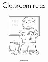 Coloring Rules Classroom School Print Twistynoodle Student Boy Worksheet Ll Printable sketch template