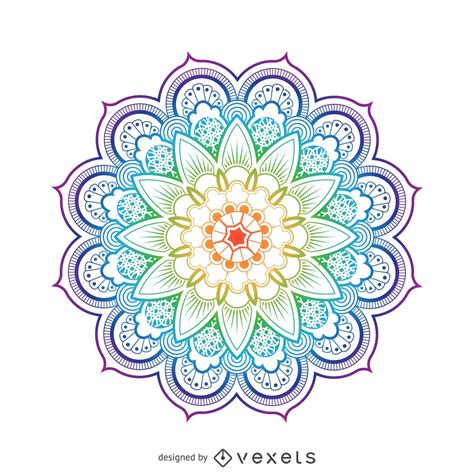 bright mandala flower illustration vector