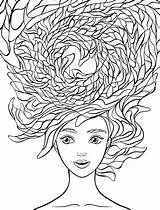 Coloring Pages Crazy Hair Adult Long Wacky Nerd Animal Beautiful Printable Adults Girl Color Getcolorings Nerdymamma Print Wednesday People Mandala sketch template
