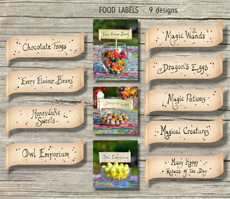 harry potter food labels party printable files  joanapenna harry