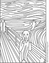 Munch Scream Edvard Coloring Pages Para Painting Enchantedlearning Cri Le Colorear Grito Colorir Color Coloriage Pintar Malvorlage Schrei Der Artists sketch template
