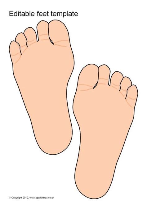 editable feet template sb sparklebox