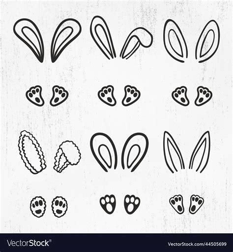 bunny feet  ears bundle svg easter svg vector image