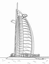 Arab Dubai Coloring Burj Al Pages Drawings Uae Drawing Sketch National Pencil Buildings Emirates Printable United Arquitectura sketch template