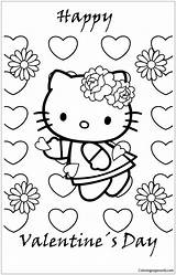 Valentines Pages Kitty Hello Happy Coloring Cute Valentine Kids Printable Cartoons Coloringpagesonly Color Printables Choose Board sketch template