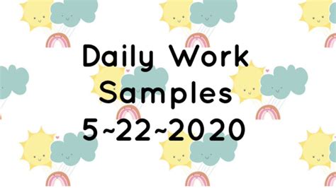 daily work samples    youtube