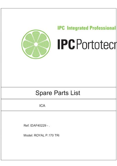 spare parts list haute pressionspare parts list ica ref idaf model royal p