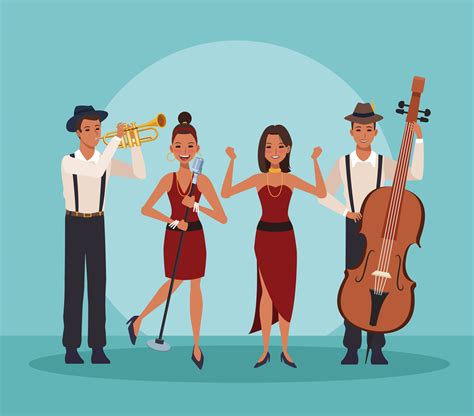 band cartoon  vector art  vecteezy