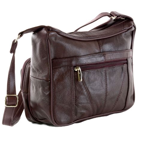 womens leather organizer purse shoulder bag multiple pockets cross body handbag ebay