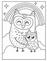 Eule Eulen Malvorlage Malvorlagen Ausmalbilder Ausmalen Kostenlos Ausmalbild Owls Rainbow Verbnow Clouds Susse sketch template