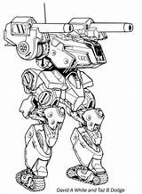 Mech Robots Battletech Mecha Mechwarrior Missilistico sketch template