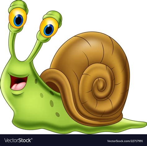 cute snail cartoon isolated  white background vector image