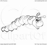Worm Outline Clipart Coloring Inchworm Illustration Royalty Template Pages Rf Visekart Sketch sketch template