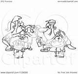 Family Football Play Cartoon Outlined Huddling Going Over Book Toonaday Vector Royalty Clipart Getdrawings Drawing 2021 sketch template