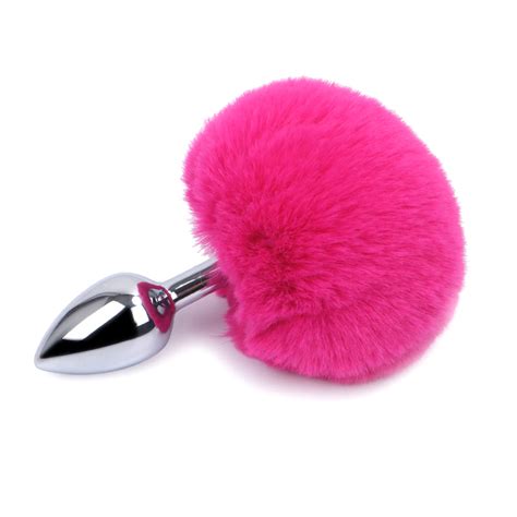 Sex Adult Game Toy Furry Fur Rabbit Tail Anal Plug Romance