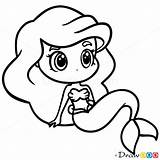 Mermaid Ariel Chibi Draw Mermaids Drawing Easy Drawings Coloring Pages Cute Disney Drawdoo Kawaii Cartoon Little Princess Coloriage Face Para sketch template