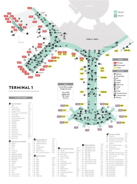 pearson airport terminal  map pearson terminal  map canada