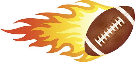 Royalty Free Silhouette Of The Football With Flames Clip Art Vector