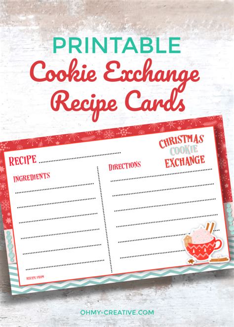 printable cookie exchange recipe cards   creative