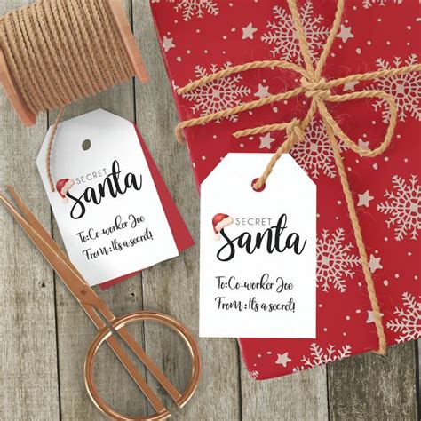 secret santa gift tags christmas favor tags printable favor tags