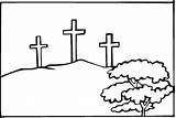 Cross Coloring Pages Calvary Crosses Friday Good Stations Jesus Three Clipart Printable Kids Outline Colouring Cliparts Sheet Print Clip Christian sketch template