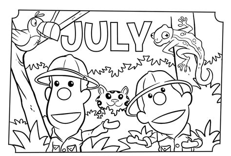 july month   year coloring  activity page