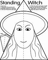 Coloring Witch Pages Stand Halloween Cut Masks Printable Lion Crayola Kids Print Wardrobe Colouring Cutouts Standing Template Crafts Sheets Activity sketch template