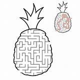 Pineapple Maze Kids Conundrum Spatial Labyrinth Logical Vecteezy sketch template