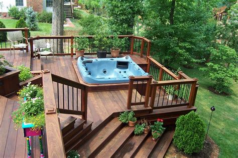 Decks With Hot Tubs The Outstanding Home Deck Design