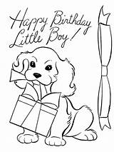 Coloring Birthday Happy Dog Present Pages Drawing Color Sister Puppy Clipart Fish Print Printable Boy Christmas Little Getdrawings Luna Party sketch template