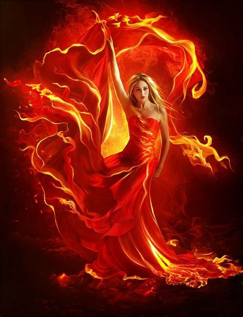 fire dancer fire art flame art painting