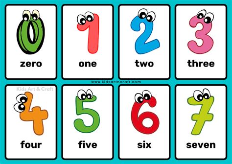 numbers flashcards  preschoolers  printable worksheet kids