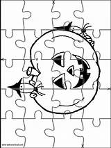 Halloween Puzzles Printable Kids Cut Puzzle Jigsaw Activities Coloring Games Pages sketch template